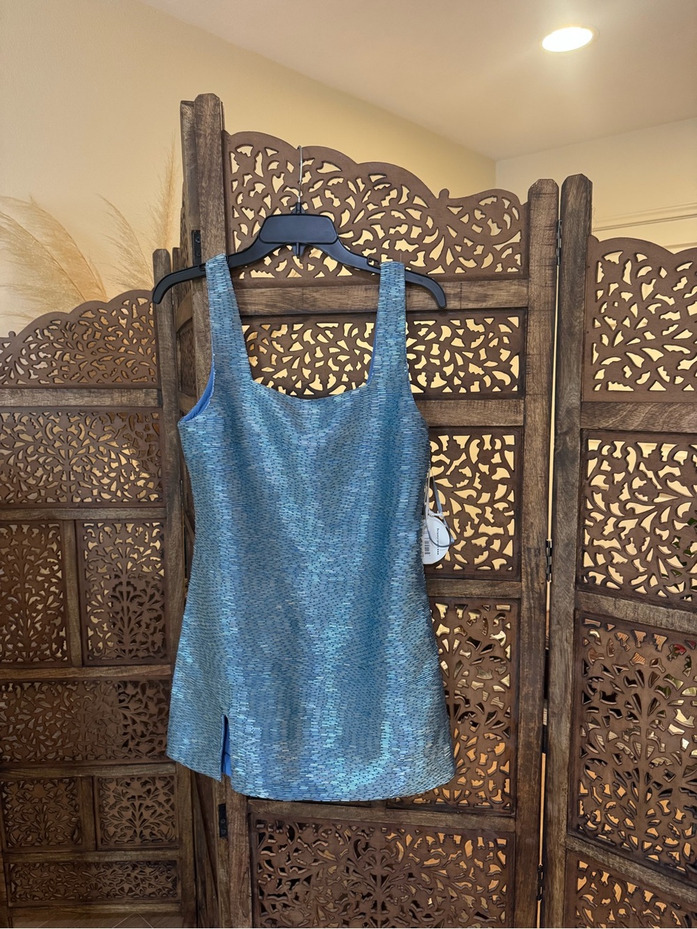 Staud Le Sable Beaded Mini Dress in French Blue NEW NWT - Picture 3 of 5